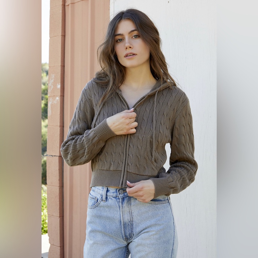 Brandy Melville Crystal Knit Hoodie